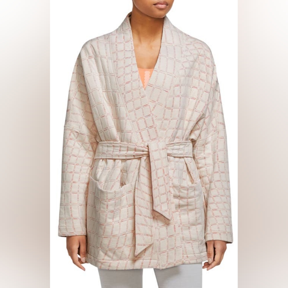 Nike Yoga Quilted Therma FIT Cream Pink Luxe Reversible Sweater Women's Size 2X